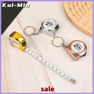 Kui-Min สายวัดขนาดพกพาขนาดเล็กพวงกุญแจแบบพกพาไม้บรรทัด2เมตรสายวัดเทปเหล็กใช้ในครัวเรือน