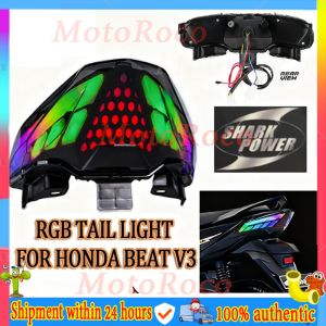 Shark Power Honda Beat V3 LED Tail Light RGB 13Modes Smoke Lampshade VIVID Color Plug And Play