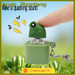 Aryio Ếch croaking Fidget Đồ chơi Keychain với đèn đầy màu sắc căng thẳng reliever lo lắng cảm giác vui vẻ động vật nút âm thanh đồ chơi