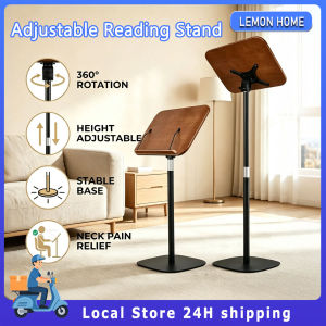 Floor-standing laptop stand with base freeing your hands for reading wooden floor-standing cookbook stand with clips height adjustable