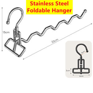 Durable S/S Multi Hanger Penyangkut Baju Boleh Lipat Foldable Space Saving Portable Huge Load Dormitory Home