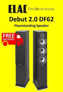 Elac Debut 2.0 F6.2 Floorstanding Speaker (Black)