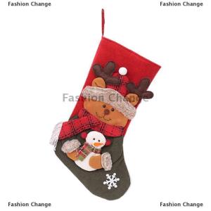 [COD] Fashion Change Snowman Santa Claus Reindeer 3D Christmas Stocking Christmas Home Decor Birthday Gift For Friend Family