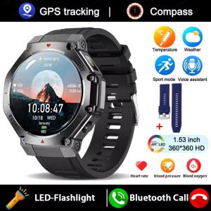 2025 นาฬิกาสมาร์ทใหม่สำหรับผู้ชาย พร้อมไฟ LED ระบบติดตาม GPS เข็มทิศ นาฬิกาติดตามการออกกำลังกาย IP67 กันน้ำ ผ่านบลูทูธ สมาร์ทวอทช์สำหรับผู้หญิง
