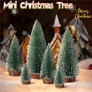 Desktop Mini Christmas Tree Cedear Desktop Decoration Mini Pine Decoration for Home Xmas