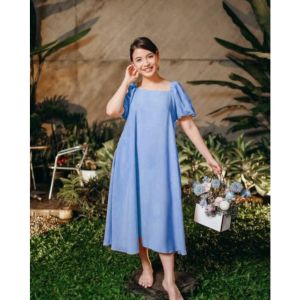 A-Line Dress Oversize Chelsea Jumbo Korean Dress Wanita Santai Casual Dress Bumil