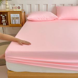 Luxury Bedsheet 1200TC Plain Color 100% cotton Fitted Bedsheet Quilt Cover Single/Super Single/Queen/King Size