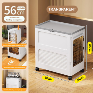🐻DAILY2U🐻 Multipurpose Top Flip Storage Box 56cm Large Foldable Storage Cabinet Clothes Toy Storage Organizer Foldable Household Storage Cabinet Box