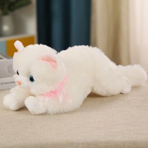 NOBLELYN 30CM Simulation Cat Plush Toys Realistic Soft Fluffy Voiced Cat Doll Cute Stuffed Animals Kid Birthday Gift