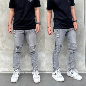 Celana Jeans Panjang Pria Sobek Ripped Black Viper Apparel Series Premium