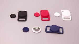 Compatible with AirTag Dog Collar Holder Waterproof IP68 Air Tag Holder Silicone AirTags Cat Collar Pet Cases Tags Dog Collar Holder for Apple AirTag