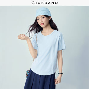 Giordano Beau Monde Women Seam detail crewneck short sleeve tee Free Shipping 13326501