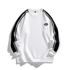 Sweater Polos Pria Lengan Panjang Distro Motif Print Basic Sweater Crewneck hoodie fleece sweatshirt W6982M