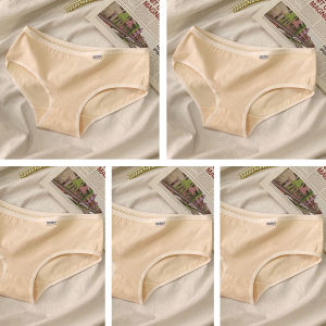 5-Pack Pure Cotton M To 3XL Panties Plus Size Loose Fit No Digging and Rolling Daily Antibacterial Minimalist