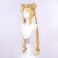 Tsukino Usagi cosplay wig Anime cosplay Wig Blonde Double Ponytail Long Curly. 