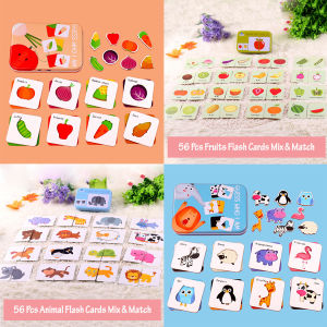 3Y Kids Montessori Toy Puzzle Paper Wood Puzzle Children Gift Intellectual Flash Card Mix Match Alphabet Vocab Card