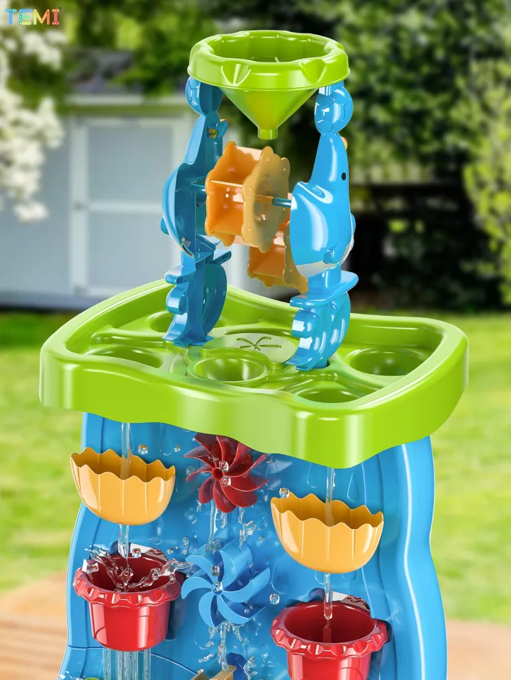 TEMI Water Table Waterfall Outdoor Toys for Kids Toddlers Boys