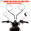 Honda TMX Alpha 125 Circle Long Stem Motorcycle Side Mirror. 