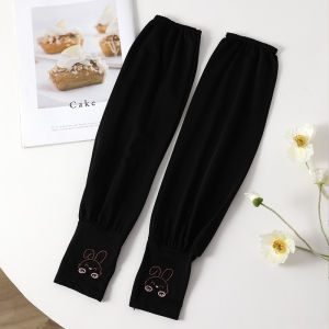 SERENEGLOW Dễ Thương Slanted Tai Thỏ Lụa băng Mùa Hè ổng tay chống nắng Cho Phụ Nữ Thoáng Khí Và vừa rộng Với Phim Hoạt Hình Thêu