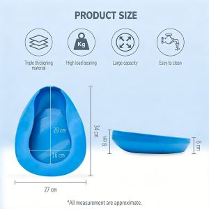 Dr.smith Portable 2.5L Bedpan Urinal for Elderly Thick Plastic Bedridden Potty Adult Toilet Bowl