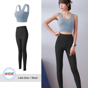 SUPERFLOWER Womens Sets Fitness Sports Suit Shockproof Sports Underwear Bra Vest High Waist Hip Yoga Pants Ladies Yoga Suit