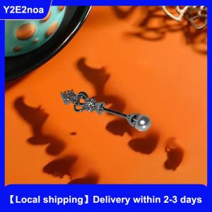 【Local shipping】 1Pcs Crown Pearl Titanium Steel Spiral Ear Bone Nail Fashion Y2K Earrings For Women Ear Piercing Jewelry Gifts