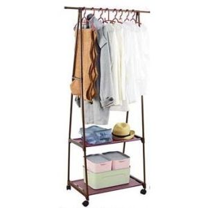 𝗦𝗜𝗠𝗣𝗟𝗘 TRIANGLE EASY MOVE Metal Clothes Rack Hanger With Wheels / Rak Pakaian Baju Segitiga Logam Gantung Besi