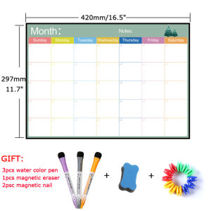 A3ขนาดแม่เหล็กรายสัปดาห์รายเดือน Planner ปฏิทินที่ลบไวท์บอร์ดแห้งครอบครัวบ้านสำนักงานหมายเหตุข้อความวาดแม่เหล็กติดตู้เย็นกระดานสติกเกอร์