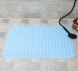 PVC Bathroom Mat Non Slip Safety Anti Skid Shower Protection Mat Waterproof Floor Mat Toilet Shower Foot Massage (35*65CM)