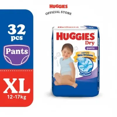 HUGGIES Dry Pants Baby Diapers (M/L/XL/XXL/XXXL) | Ultra Dry Leak Protection | Soft & Breathable Pants Diaper