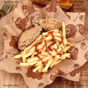 [COD] Wisdom-offere 50pcs Sandwich Packaging Paper Cartoon Coated Wrapping Disposable Household Oil-proof Chicken Roll Breakfast Baking Kitchen Tool