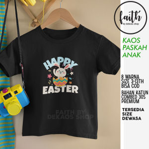 KAOS HAPPY EASTER / KAOS ROHANI ANAK / BAJU ROHANI ANAK / BAJU ANAK / ATASAN ROHANI ANAK / KAOS ROHANI KRISTEN ANAK / KAOS ANAK / KAOS PASKAH ANAK / BAJU PASKAH ANAK / DEKAOS 1136KID