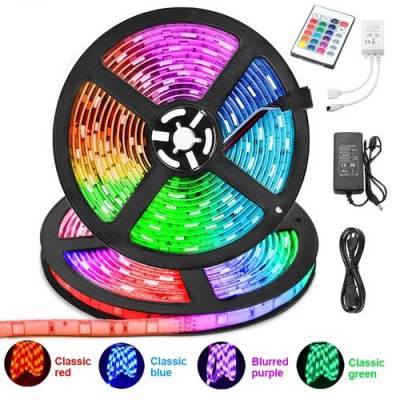 5M/10M/15M/20M RGB Led Strip Lights 3528 DC/12V Waterproof With Remote Adapter