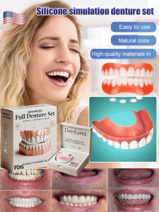 【Easy to Wear and Remove】Realistic Natural Temporary Use Silicone Simulation Dentures Without Bad Smell