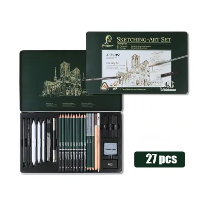 Giorgione Sketch Pencil Set 19/27 PCS Professional Drawing Art Pencil Eraser Set Artist Drawing Sketching Charcoal Pencil