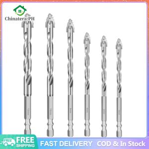 [Fast Delivery] 6PCS 4-Blade Saw Tooth Eccentric Drill Bit High-Strength Alloy Drill Bit Sawtooth Drilling Tools for Glass/Tile/Concrete