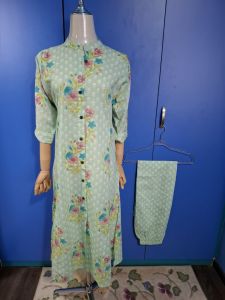 [ Ready SG Stock ] Pastel Color Cotton A-Line Floral print 2 Pcs Punjabi Suit / Co-Ord Set [Indian Smart Casual Wear]