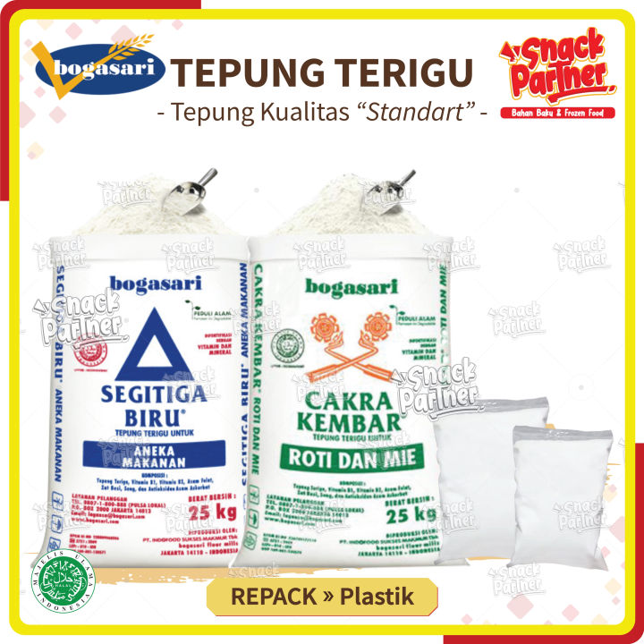 BOGASARI TEPUNG TERIGU REPACK 100 / 250 / 500 GR / 1 KG Segitiga