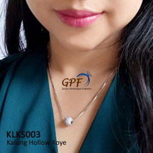 Xuping Jewelry Kalung Wanita Koye Bola Blink Perhiasan lapis emas gold silver titanium kalung emas perak KLKS003