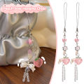 【♡Lovely girls house♡】Sweet Peach Bow Bag Pendant Keychain Creative Simulated Peach Key Holder. 