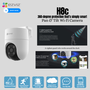 EZVIZ H8C High-Resolution Outdoor Pan & Tilt Wi-Fi Security Camera with 360-Degree Protection and Enhanced Night Vision