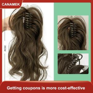 【CANAMEK】 Tổng Hợp Claw Clip Đuôi Ngựa Phần Mở Rộng Tóc Ngắn Xoăn Tự Nhiên Đuôi Tóc Giả Cho Phụ Nữ Đuôi Ngựa Tóc Đen