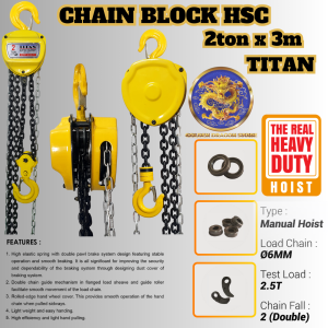 Chain Block Premium 2 Ton X 3m / Takel 2 Ton X 3 Meter