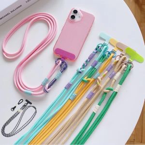 CANICECA Multi-Functional Phone Lanyard Long Detachable Mobile Phone Strap Portable Double Color Mobile Wrist Strap Phone Accessory