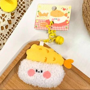 Cute Cartoon Sushi Plush Keychain Creative Keyring Bag Pendant Backpack Hanging Decoration Couple Gifts