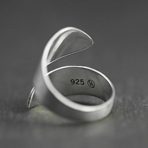 Adjustable Open Ring Unique Engagement Anniversary Wrap Open Band Ring for Women Men Dainty Finger