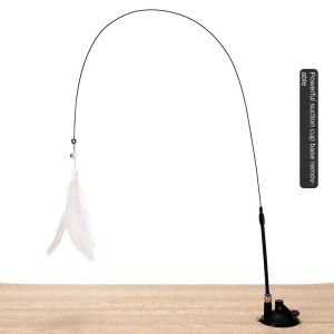Fly-soft PET ของเล่นแมว ของเล่นล่อแมว Cat toy ขนนก แบบปุ่มดูดสุญญากาศ ไม้ตกแมว ไม้แหย่แมว สําหรับแมว