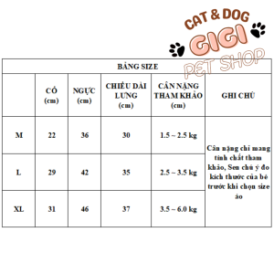Quần áo thú cưng cho chó mèo thoáng mát nhiều họa tiết dễ thương cute giao ngẫu nhiên - Gi Gi Pet Shop