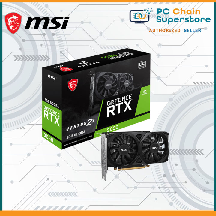 MSI GeForce RTX 3050 VENTUS 2X 6G OC 6GB GDDR6 Graphics Card - 2x HDMI / 1x  DP Ports | Lazada PH