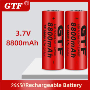 / GTF 3.7V 26650 lithium battery 8800mAh power light 3.7v rechargeable lithium ion flashli Shipment within 24 hours